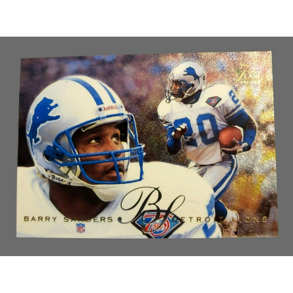 1995 Flair Preview BARRY SANDERS  NFL Football Trading Card #10/30 Detroit Lions